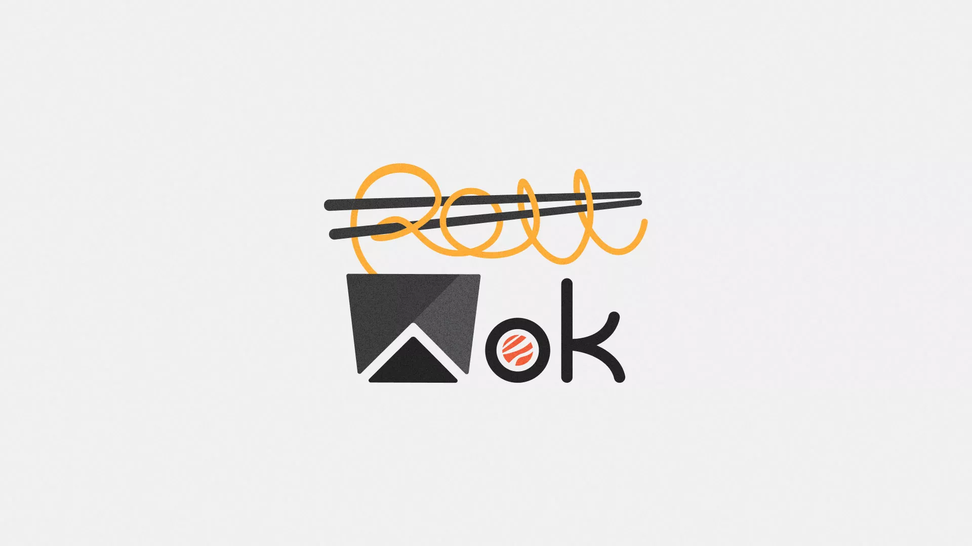 Разработка логотипа суши-бара «Roll Wok Club» в Кохме